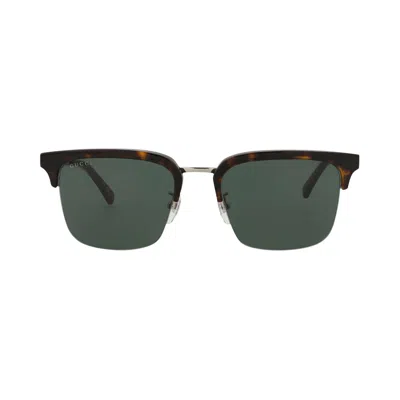 Pre-owned Gucci Square Sunglasses 'havana/silver/green' | Brown | Men's Size Onesize