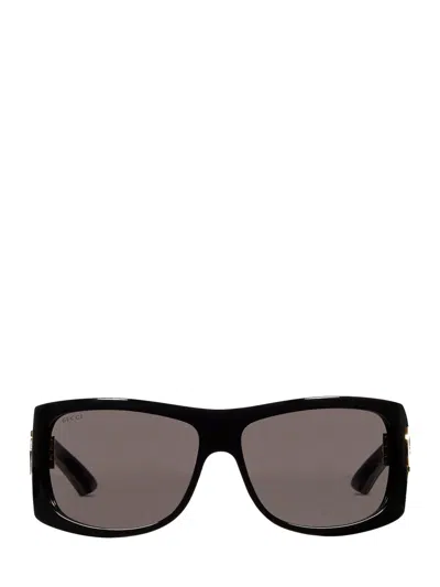 Gucci Square Sunglasses In 100% Acetate For Women In Black