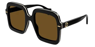 Pre-owned Gucci Square Sunglasses In Black (gg1241s/001/fr)