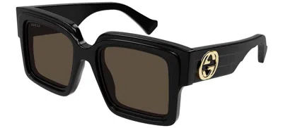 Pre-owned Gucci Square Sunglasses In Black (gg1307s/001/51)