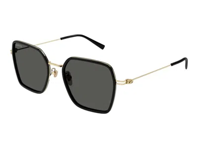 Pre-owned Gucci Square Sunglasses In Black Gold Grey (gg1850sa/001)