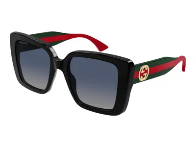 Pre-owned Gucci Square Sunglasses In Black Green Grey (gg1861s/005)