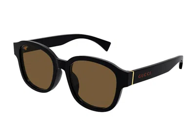 Pre-owned Gucci Square Sunglasses In Black/brown (gg1140sk/003)