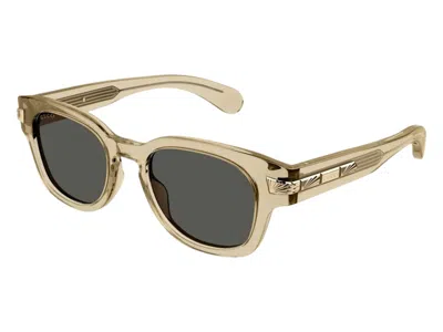 Pre-owned Gucci Square Sunglasses In Brown Grey (gg1518s/004/fr) In Gray
