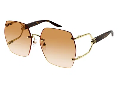 Pre-owned Gucci Square Sunglasses In Gold Havana Orange Gradient (gg1562s/003/fr) In Multi