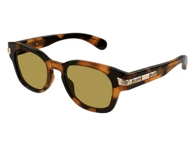 Pre-owned Gucci Square Sunglasses In Havana Brown (gg1518s/003/fr)