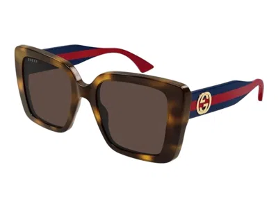Pre-owned Gucci Square Sunglasses In Havana (gg1861s/002)