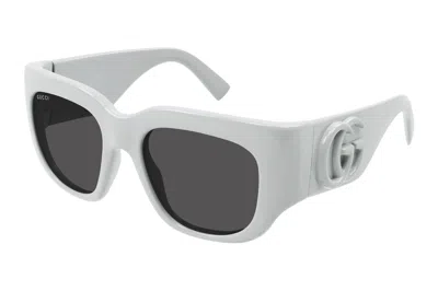 Pre-owned Gucci Square Sunglasses Light Grey/grey (gg1545s-003)