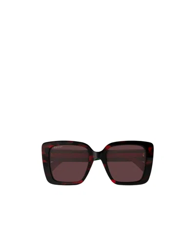 Gucci Square Sunglasses In Red