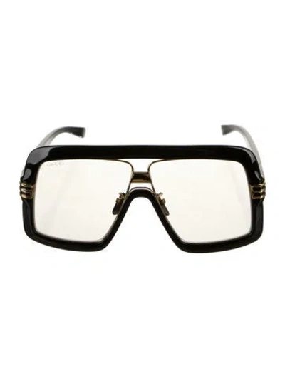 Pre-owned Gucci Square Tinted Sunglasses In Black