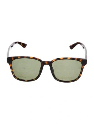Pre-owned Gucci Square Tinted Sunglasses In Brown