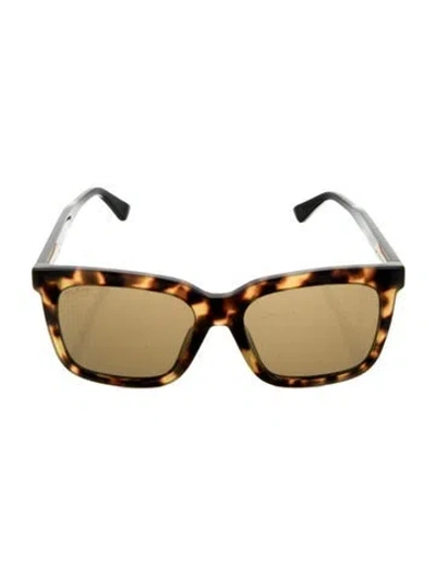 Pre-owned Gucci Square Tinted Sunglasses In Brown