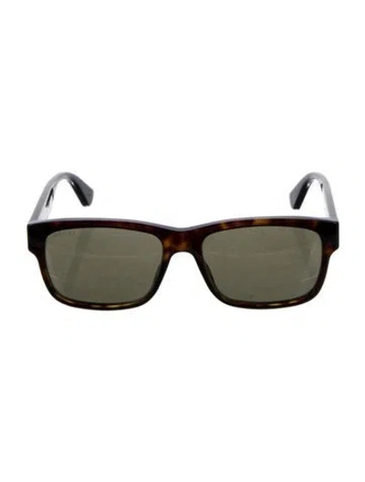 Pre-owned Gucci Square Tinted Sunglasses In Brown