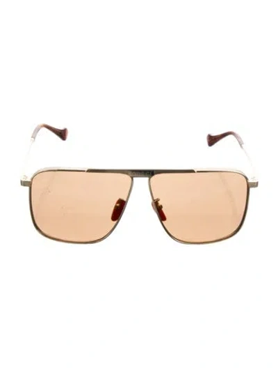 Pre-owned Gucci Square Tinted Sunglasses In Gold