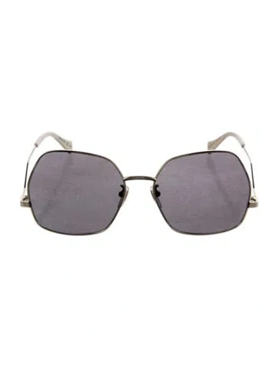 Pre-owned Gucci Square Tinted Sunglasses In Gold