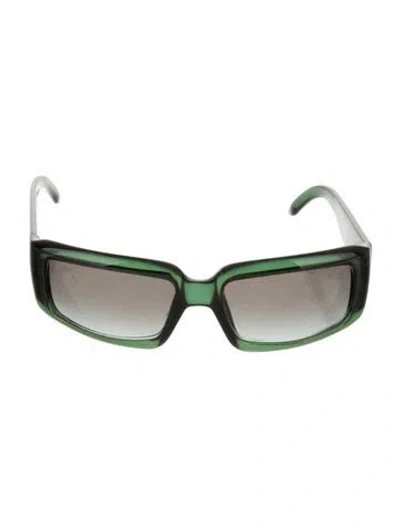 Pre-owned Gucci Square Tinted Sunglasses In Green