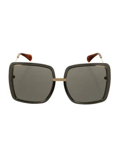 Pre-owned Gucci Square Tinted Sunglasses W/ Tags In Black