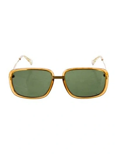 Pre-owned Gucci Square Tinted Sunglasses In Yellow