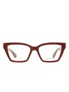 Gucci Squared-frame Glasses In Red