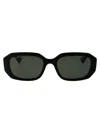 Gucci Womens Black Gg1535s Rectangular-frame Acetate Sunglasses
