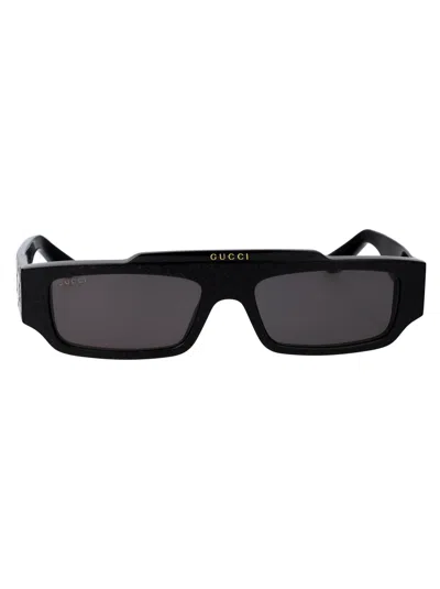 Gucci Squared Sunglasses Gg1592 S 001 In 001 Black Black Grey