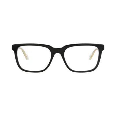 Pre-owned Gucci Square-frame Acetate Optical Frames 'black/crystal/transparent' | Men's Size Onesize