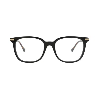 Pre-owned Gucci Square-frame Acetate Optical Frames 'black/gold/transparent' | Women's Size Onesize