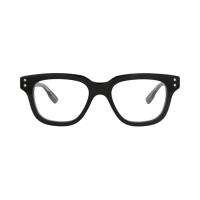 Pre-owned Gucci Square-frame Acetate Optical Frames 'black/transparent' | Men's Size Onesize