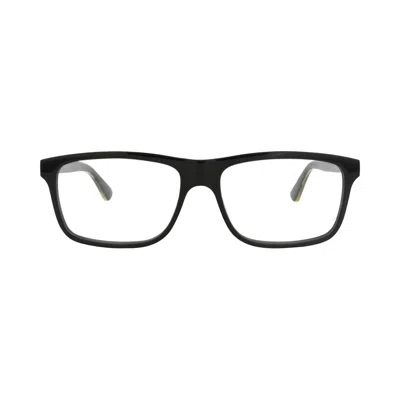 Pre-owned Gucci Square-frame Acetate Optical Frames 'black/transparent' | Men's Size Onesize