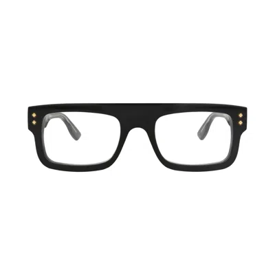 Pre-owned Gucci Square-frame Acetate Optical Frames 'black/transparent' | Men's Size Onesize