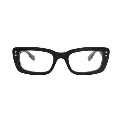 Pre-owned Gucci Square-frame Acetate Optical Frames 'black/transparent' | Women's Size Onesize