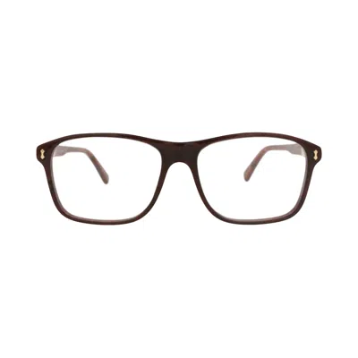Pre-owned Gucci Square-frame Acetate Optical Frames 'brown/transparent' | Men's Size Onesize