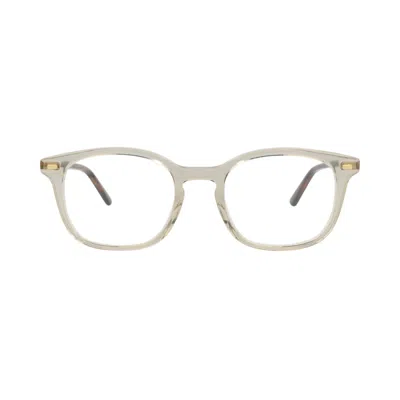 Pre-owned Gucci Square-frame Acetate Optical Frames 'grey/gold/transparent' | Men's Size Onesize In Gray