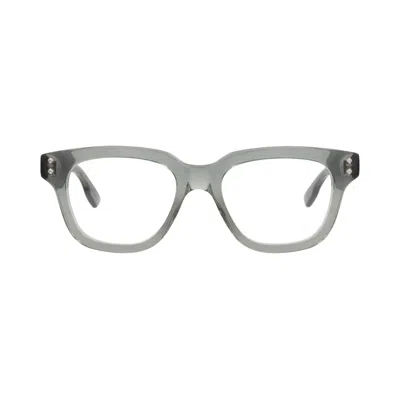 Pre-owned Gucci Square-frame Acetate Optical Frames 'grey/transparent' | Men's Size Onesize In Gray