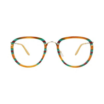Pre-owned Gucci Square-frame Acetate Optical Frames 'havana/gold/transparent' | Brown | Men's Size Onesize