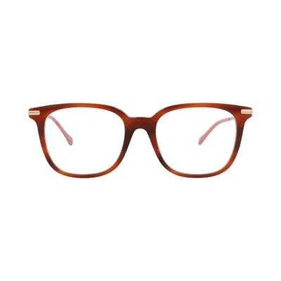 Pre-owned Gucci Square-frame Acetate Optical Frames 'havana/gold/transparent' | Brown | Women's Size Onesize