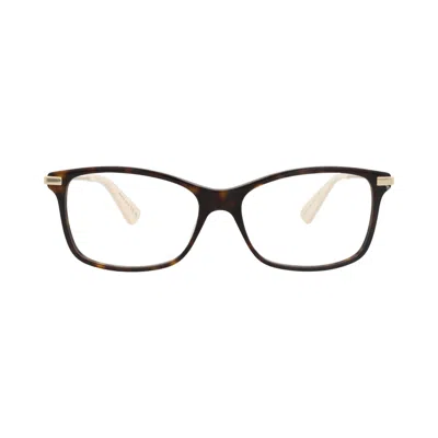 Pre-owned Gucci Square-frame Acetate Optical Frames 'havana/gold/transparent' | Brown | Women's Size Onesize