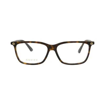 Pre-owned Gucci Square-frame Acetate Optical Frames 'havana/transparent' | Brown | Women's Size Onesize