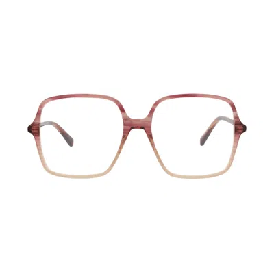 Pre-owned Gucci Square-frame Acetate Optical Frames 'red/transparent' | Women's Size Onesize