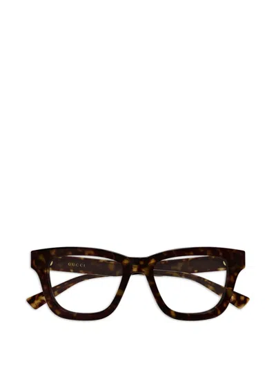 Gucci Square-frame Glasses In Brown