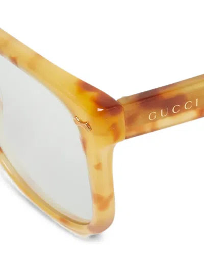 Pre-owned Gucci Square-frame Glasses In Brown