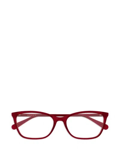Gucci Square-frame Glasses In Red