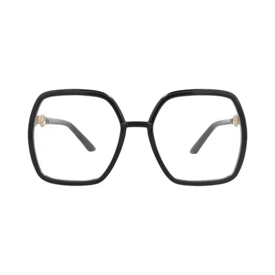 Pre-owned Gucci Square-frame Injection Optical Frames 'black/transparent' | Women's Size Onesize