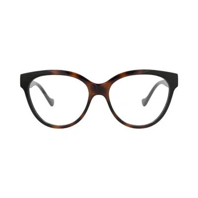 Pre-owned Gucci Square-frame Injection Optical Frames 'havana/black/transparent' | Brown | Women's Size Onesiz