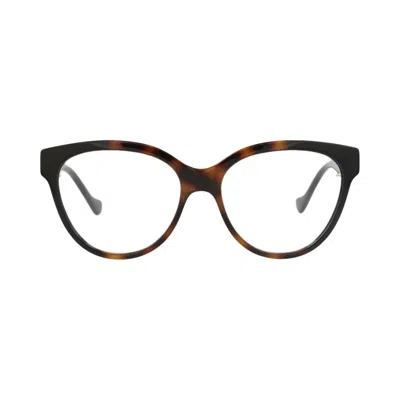 Pre-owned Gucci Square-frame Injection Optical Frames 'havana/black/transparent' | Brown | Women's Size Onesiz