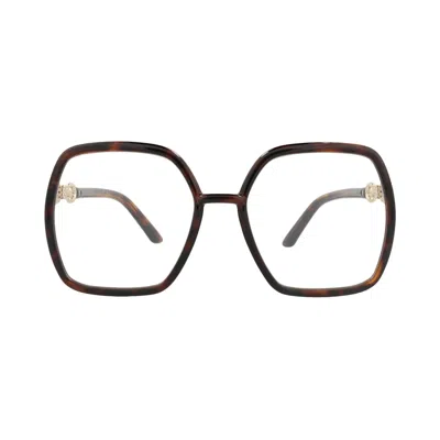 Pre-owned Gucci Square-frame Injection Optical Frames 'havana/transparent' | Brown | Women's Size Onesize