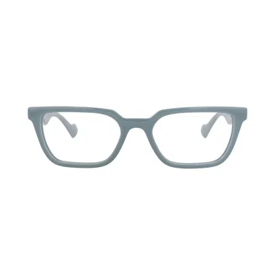Pre-owned Gucci Square-frame Injection Optical Frames 'light Blue/transparent' | Men's Size Onesize