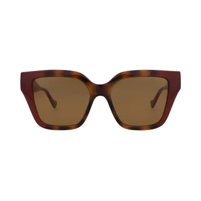 Pre-owned Gucci Square-frame Injection Sunglasses 'havana/burgundy/brown' | Women's Size Onesize