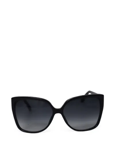 Pre-owned Gucci Square-frame Logo-detail Sunglasses In Black