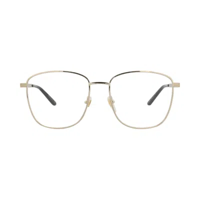 Pre-owned Gucci Square-frame Metal Optical Frames 'gold/ivory/transparent' | Women's Size Onesize
